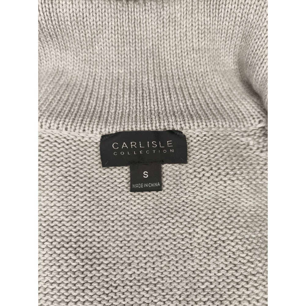 Carlise Cotton Cashmere Quarter Zip Cable Knit Tunic Sweater Small - Picture 5 of 9